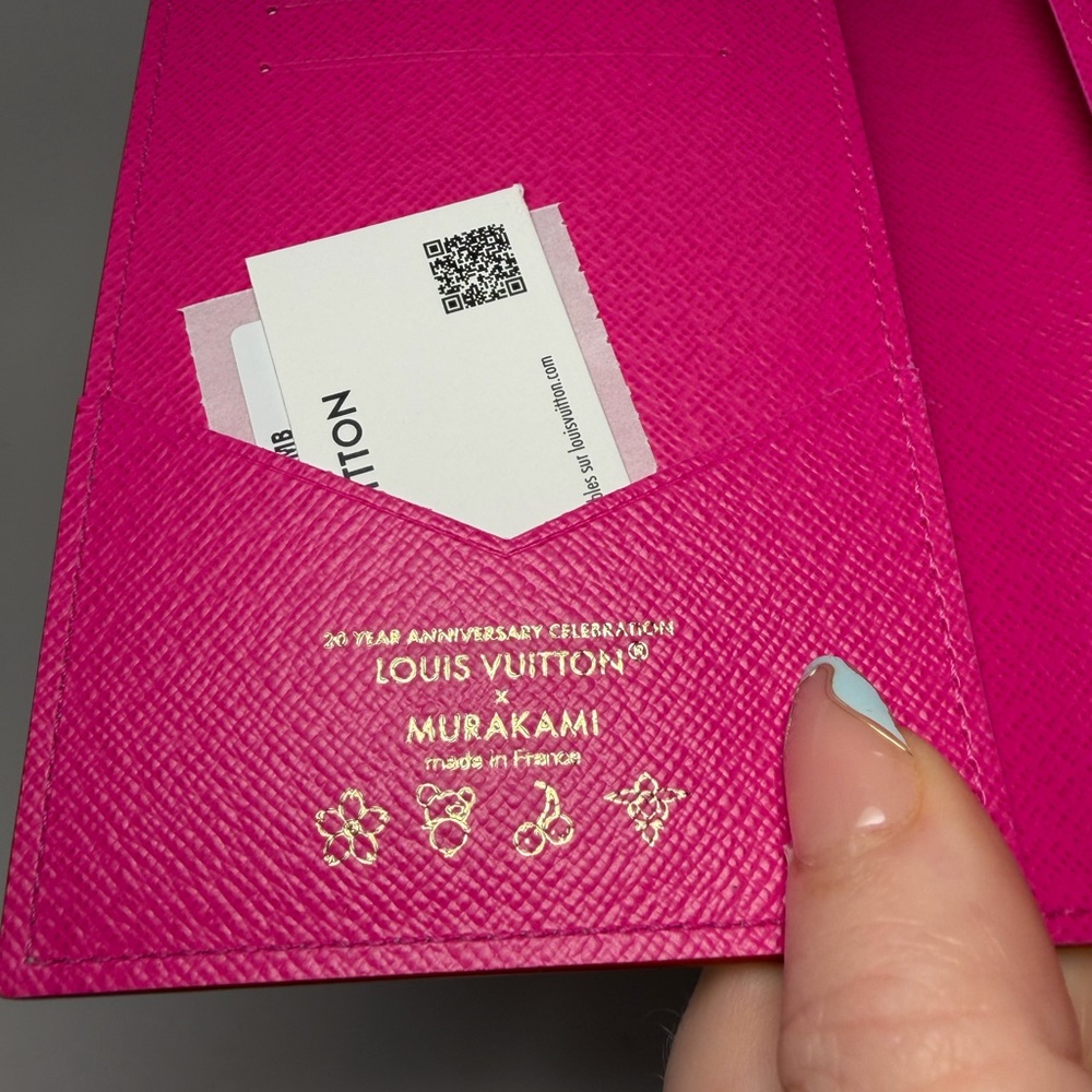SOLD Louis Vuitton LV x TM Passport Cover Multicolor w/Hot Pink Made in France - Picture 7 of 15